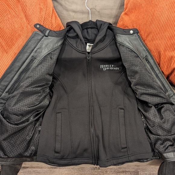 NWT Harley Davidson Miss Enthusiast 3-in-1 Leather Riding Jacket - Picture 5 of 15